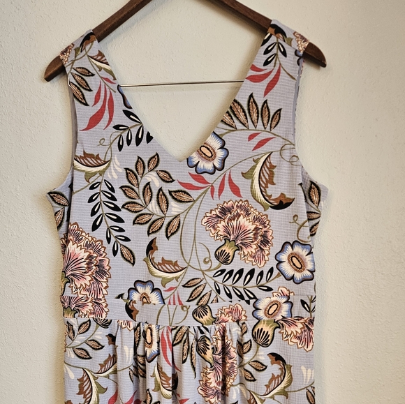 Christopher and Banks NWT Floral Sleeveless V Neck Midi Dress Career Sz M - Picture 7 of 9